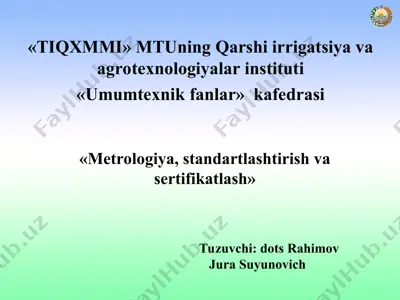standartlashtirish asoslari — PPT