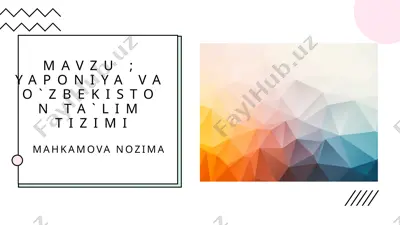 yaponiya va o`zbekiston ta`lim tizimi — PPTX
