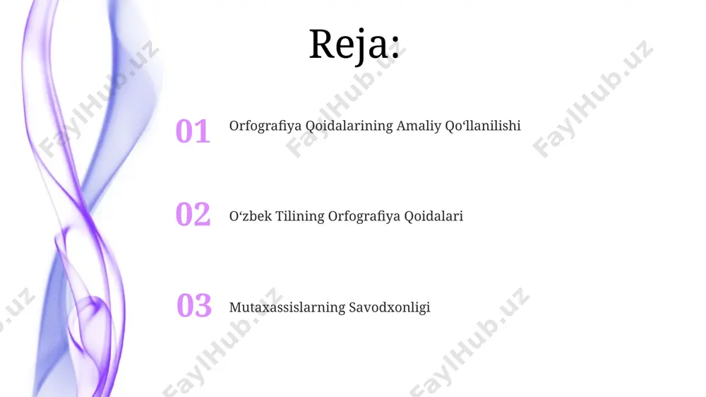 hkentdagi barcha oliy oʻquv yurtlarida qoʻllaniladi. otlarning yozilishi o'zbek tilida 12 ta undosh tovush bilan boshlanadigan otlarning yozilishi samarqand viloyati maktablarida o'rgatilgan uslubiy qo'llanmalarda batafsil bayon etilgan. toshkent shahridagi 5-sonli maktabda o'tkazilgan tadqiqot shuni ko'rsatdiki, ikki va undan ortiq bo'g'indan iborat otlarning yozilishidagi xatolar soni sezilarli darajada yuqori. boʻgʻinlar va soʻzlarning boʻlinishi murakkab soʻzlarni boʻlishda, har bir tarkibiy qism alohida boʻgʻinga ajratiladi. masalan, “ suv-oʻtkazgichlar” soʻzi “suv-oʻt-kaz-gi-chlar” deb 5 boʻgʻinga ajraladi, toshkentdagi universitet lugʻatlarida qayd etilganidek. oʻzbek tilida boʻgʻinlarni ajratishda 2 dan ortiq undosh tovush birlashgan boʻlsa, ular orasiga undosh tovush qoʻshilib, boʻgʻinlar 2 qismga boʻlinadi, masalan, “dastgoh” soʻzi “das-t-goh” deb ajratiladi, bu samarqanddagi 1-maktab darsliklarida koʻrsatilgan. undosh va unli tovushlarning yozilishi ўзбек тилидаги 2та унли (a, o) ва 9та ундош (б, в, г, д, ж, з, к, л, м) товушларининг ёзилишидаги қоидалар, хусусан, самарқанд вилоятидаги мутахассислар томонидан 1940 йилдан кейинги адабиётларда ўрганилиб келинмоқда. унли ва ундош товушларнинг биргаликдаги ёзилишига …