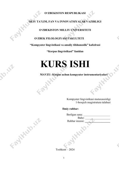 korpus uchun kompyuter instrumentariyalari — DOCX