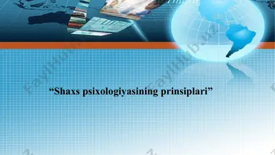 shaxs psixologiyasining prinsiplari — PPTX