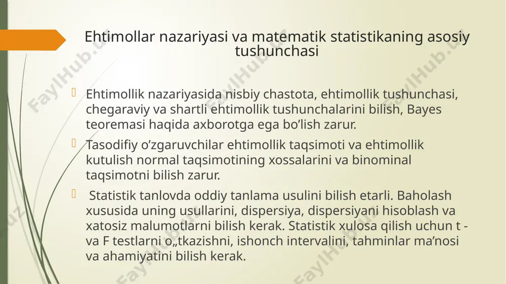 ekonometrikada ehtimollar nazariyasi va statistikaning asosiy tushunchalari - Page 3