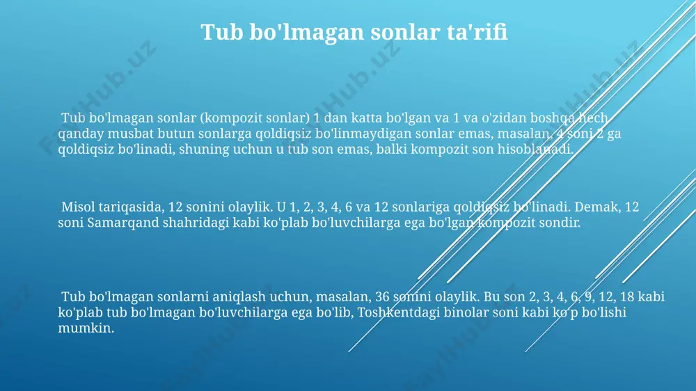 mukammal sonlar, tub sonlar - Page 3