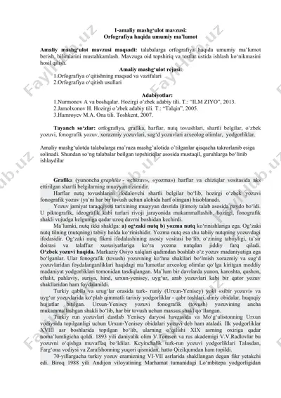 orfografiya haqida umumiy ma’lumot — DOC
