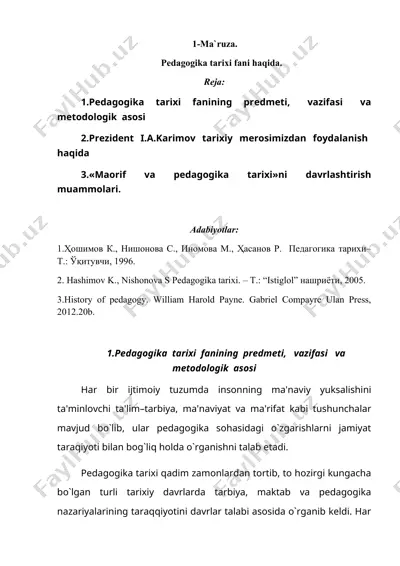 pedagogika tarixi — DOC