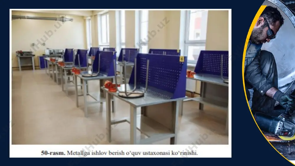 mos kelishini aniqlang. 5. chilangarlik tiskisi dastasini soat mili yo‘nalishi bo‘yicha aylantirib, zagotovkani tiski lablari orasiga mahkamlash va bo‘shatib olishni mashq qiling. 6. ish o‘rnini yig‘ishtiring. zagotovka va asboblarni navbatchiga topshiring. this presentation uses a free template provided by fppt.com www.free-power-point-templates.com unutmang! bolg‘acha bilan tiski vintining dastasiga urish taqiqlanadi. bu holda vint rezbasi uzilib ketib, tiski ishdan chiqishi yoki o‘zingizga zarar yetishi mumkin.