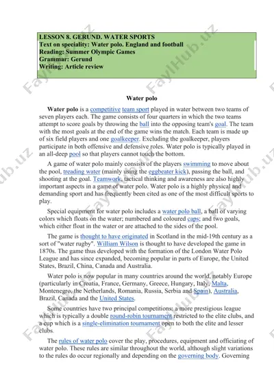 lesson 8. gerund. water sports — DOCX