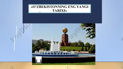 o'zbekistoning eng yangi tarixi — PPT