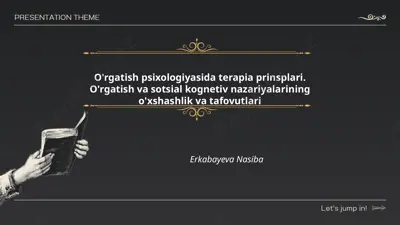 o'rgatish psixologiyasida terapia prinsiplari — PPTX