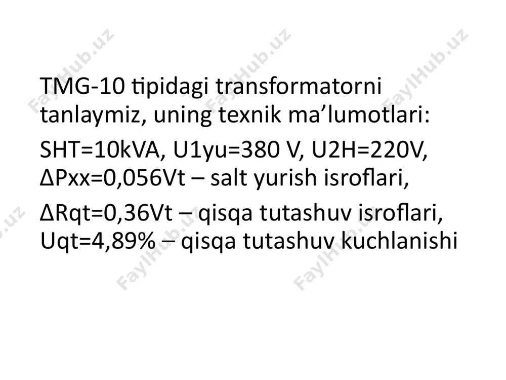 pn-45 tipli dvigatel uchun transformator tanlash bo‘yicha kurs ishi - Page 3