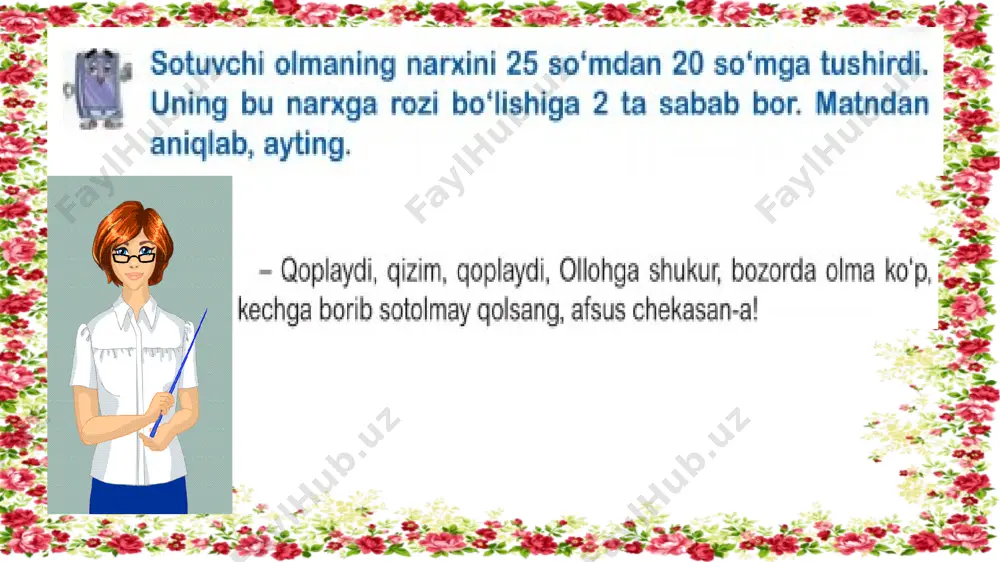 "sotuvchi va xaridor" matni asosida topshiriqlar - Page 4