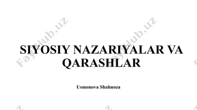 siyosiy nazariyalar va qarashlar — PPTX