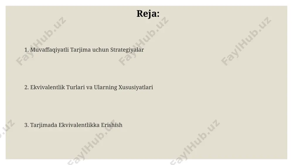 a tahriri" jarayoni kamida 2 bosqichdan, ya'ni matn tahlili va uning sifatini tekshirishdan iborat bo'lib, 5 dan ortiq mutaxassisni jalb qilishi mumkin. tarjimonlar o'rtasidagi muvofiqlikni ta'minlash uchun "sifat nazorati va tahriri"da 30% ga yaqin qo'shimcha vaqt ajratiladi va 15% xatolik chegarasi belgilanadi. stilistik ekvivalentlik stilistik ekvivalentlik, matnning 70% ga yaqin semantik va 30% ga yaqin stilistik mos kelishini ta'minlaydi, bu esa ma'no va uslubni bir vaqtda aks ettirishni nazarda tutadi. ushbu usulda 2-3 ta sinonimik variantlar orasidan kontekstga va maqsad tilning stilistik xususiyatlariga mos keluvchi eng yaxshisini tanlash muhim ahamiyat kasb etadi. stilistik ekvivalentlikka erishish uchun leksik, grammatik va fonetik vositalarni birgalikda qo'llash, ya'ni multimodal yondashuv zarur. leksikaviy ekvivalentlik leksikaviy ekvivalentlikka erishish, manba tilidagi 20 ta so'z birikmasidan 15 tasining ma’no jihatidan to'g'ri tarjima qilinishi bilan baholanadi. bu esa, 75% aniqlikni bildiradi. ba’zi hollarda, leksik ekvivalentlikka erishish uchun, 3 ta turli xil lug'atdan foydalanish va har bir so'zning 2-3 ta …