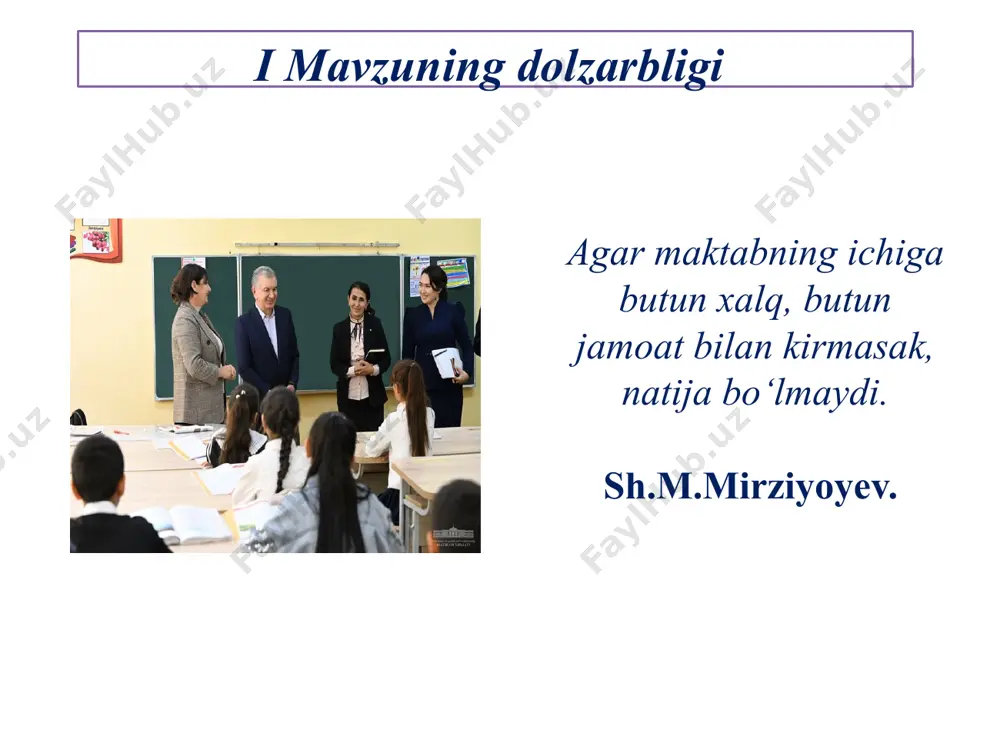 qilish orqali vatanparvarlik ruhida tarbiyalash. milliy gvardiya, inspektor psixologlar bilan hamkorlik qilgan holda ish olib borish. yaxshi koʻrgan ustozining toʻgaragiga jalb qilish. xorij tajribasining o‘rganilganligi. buyuk britaniya singapurda ota-onalar o’z farzandlarini maktabga borishi uchun e’tiborsizlik qilsalar, farzalari bilan “majburiy ta’lim kengashi”ga chaqirtiradilar. bundan keyin ham salbiy holat davom etdigan bo’lsa ularga qonuniy tartibda jarima jazosi qo’llaniladi. singapur germaniya germaniyada farzandlari makatabga kelmaganliklari uchun ota-onalar ogohlantiriladi, agar ushbu holat yana takrorlansa ularga nisbatan 1250 yevro miqdorda jarima qo’llaniladi. bundan tashqari ota-onalar bolani maktabga yuborishdan bosh tortsa yoki bolasini nazorat qila olmasa mahalliy bolalar xizmatlari yoki politsiya ularni maktabga kuzatib borishi, og’ir oqibatlari ota-onalik huquqidan mahrum qilishgacha boradi. (qisman yoki to’liq) 14-18 yoshgacha bo’lgan bolalar nisbatan ham dars qoldirganliklari uchun qamoq tarzida jazo qo’llanishi mumkin. 1996-yilda qabul qilingan “ta’lim to’g’risida”gi qonunga binoan agar bolalar sababsiz maktabga kelmagan bo’lsalar ota-onalar huquqbuzarlikda aybdor deb topiladilar va darsga muntazam qatnashmaslik holati bo’yicha 1000 funt sterling …