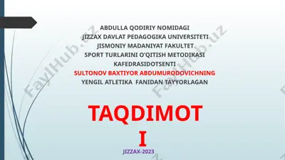 sport turlarini o’qitish metodikasi — PPTX