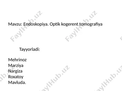 endoskopiya. optik kogerent tomografiya — PPTX