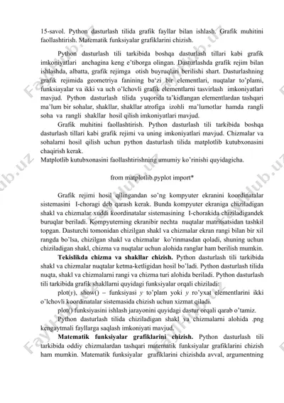 python dasturlash tilida grafik fayllar bilan ishlash — DOCX