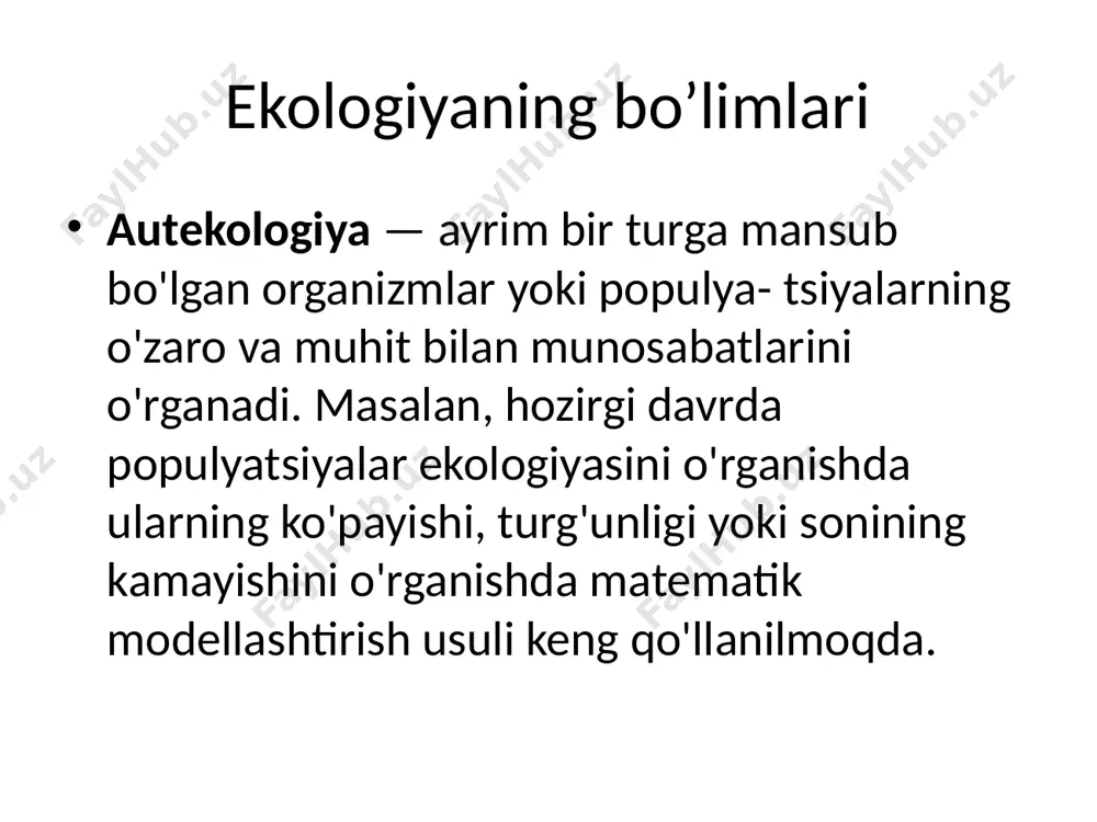 ekologiya. yashash muhitlari. ekologik omillar va ularning organizmga ta’siri - Page 3