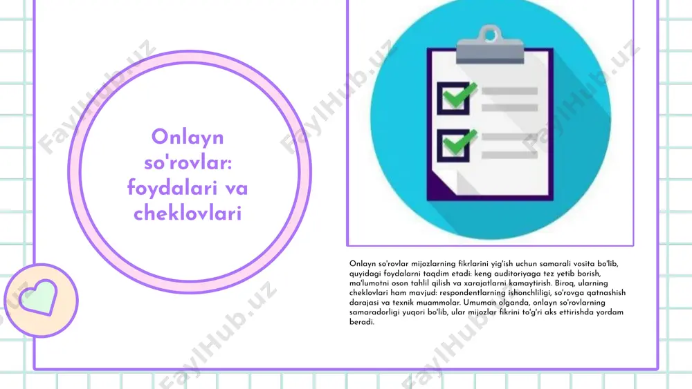 ategiyalar ishlab chiqishga yordam beradi. swot tahlili orqali har bir usulning kuchli va zaif tomonlarini, imkoniyatlarini va tahdidlarini aniqlash muhimdir. mijozlar ehtiyojlarini aniqlashda texnologiyalar zamonaviy texnologiyalar mijozlar ehtiyojlarini aniqlashda muhim rol o'ynaydi. ular ma'lumotlarni tez va samarali yig'ish imkonini beradi, bu esa korxonalarga mijozlar fikrlarini yaxshiroq tushunishga yordam beradi. masalan, onlayn so'rovlar, ijtimoiy tarmoqlar va mobil ilovalar orqali yig'ilgan ma'lumotlar tahlil qilinib, mijozlar ehtiyojlarini aniqlashda foydalaniladi. texnologiyalar yordamida mijozlar bilan muloqot qilish yanada samarali hisoblanadi. chatbotlar va sun'iy intellekt asosidagi tizimlar mijozlar bilan to'g'ridan-to'g'ri aloqada bo'lish imkonini beradi, bu esa tez va aniq javoblar olishni ta'minlaydi. misol uchun, amazon va zappos kabi kompaniyalar mijozlar fikrlarini yig'ish uchun zamonaviy texnologiyalarni muvaffaqiyatli qo'llaydilar, bu esa ularning xizmatlarini doimiy ravishda yaxshilashga yordam beradi. photo by smartworks coworking on unsplash mijoz ehtiyojlari va biznes strategiyalari o'rtasidagi bog'liqlik: - mijoz ehtiyojlarini tushunish, kompaniyaning strategik qarorlarini shakllantirishda muhim rol o'ynaydi. - mijozlar ehtiyojlarini qondirish, raqobatbardosh afzallik …