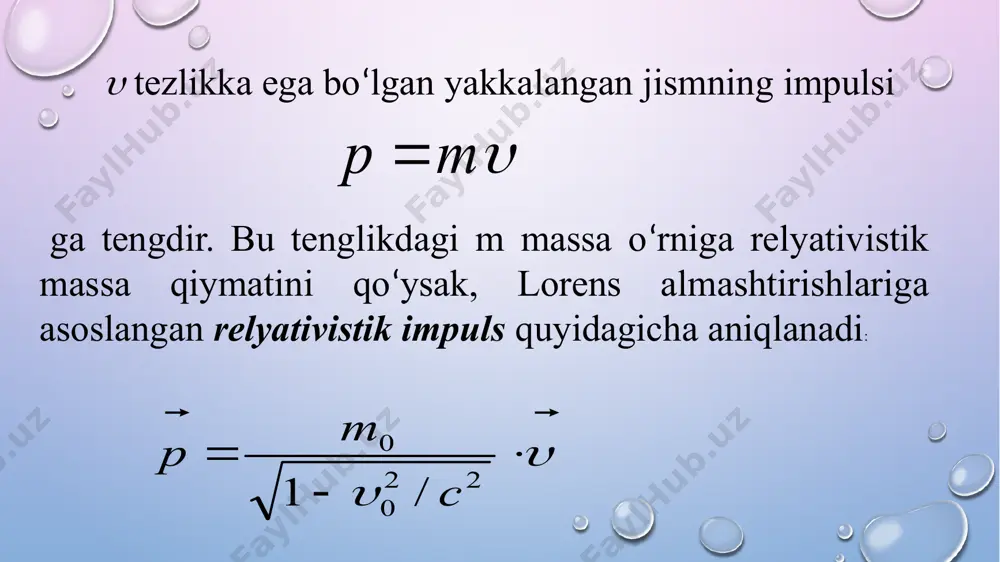 relyativistik dinamikaning asosiy qonuni - Page 5