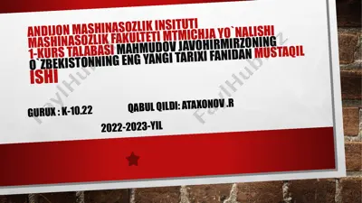 islom karimovning ko`rsatgan jasorati — PPTX