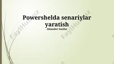 powershellda senariylar yaratish — PPTX