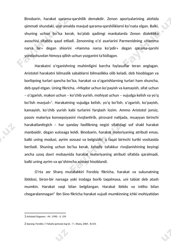 lib chiqadi va osoyishtalik bilan mavjud bo‘ladi. harakat bu ashyolar, voqyealarda sodir bo‘ladigan o‘zgarishdir . uyg‘onish davri mutafakkirlari har qanday borliq – olamdan tortib mayda zarragacha – unga xos bo‘lgan ruh tomonidan harakatga keltiriladi, degan fikrni ilgari surdilar. ular panpsixizm – butun olamni ilohiylashtirish ta'limotiga asoslandilar. yangi davr mexanikasi mazkur yondashuv mutlaqo asossizligini ko‘rsatdi. mexanika nuqtai nazaridan, biron-bir jismni harakatga keltirish uchun unga qandaydir tashqi kuch ta'sir ko‘rsatishi lozim. xvii-xviii asrlarda mexanikaning jadal rivojlanishi, u ayrim nomexanik hodisalarni (masalan, issiqlik hodisalari, hattoki, fiziologik hodisalarni) tushuntirishda erishgan yutuqlar shunga olib keldiki, harakatga ancha tor ma'noda mexanik harakat, ya'ni makonda oddiy ko‘chib yurish sifatida qarala boshlandi. umuman olganda, metafizik yondashuvlarning nomukammalligi so‘zning o‘z ma'nosidagi harakatni, uning alohida turi – ko‘chib yurish bilan tenglashtirish; harakatga atribut emas, balki modus sifatida qarash; birinchi turtkining zarurligiga ishonch bilan bog‘liq edi. bunday yondashuvlarning nomukammalligini ko‘pgina mutafakkirlar tan olgan. masalan, ingliz faylasufi jon toland (1670-1722) dinni tanqid …