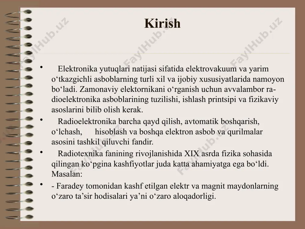 signallarini kuchaytirishda ishlatiladi. ii bob. yarim o‘tkazgichli diodlar, ularning tuzilishi va ishlash printsipi 2.1§ yarim o‘tkazgichli diodlarning ishlash harorat oralig‘i har bir tipik guruhni ta’riflaydigan o‘ziga xos parametrlaridan tashqari ularning maxsus belgilanishiga bog‘liq bo‘lmagan barcha yo‘dlar uchun umumiy parametrlari mavjud. ularga quyidagilar kiradi: ishlash harorat oralig‘i, ruxsat beriladigan teskari kuchlanish, ruxsat beriladigan to‘g‘rilangan tok, ruxsat beriladigan sochish quvvati. harorat oshgan sari o‘tkazuvchini o‘zining elektr-o‘tkazuvchanligi oshib boradi, to‘yinish toki va n-p o‘tishning buzilish ehtimoli oshadi. yarim o‘tkazgichning taqiqlangan zonasi qanchalik keng bo‘lsa, o‘tishni yo‘l qo‘yiladigan maksimal harorati shunchalik katta bo‘ladi. masalan, germaniy diodlari uchun atrof muhitni ruxsat etilgan harorati c chegaradada, kremniy diodlari uchun esa s chegarasidadir. harorat pasaygan sari to‘g‘ri va teskari qarshiligi oshib boradi, shuningdek kristallning mo‘rtligi oshish tufayli mexanik shikastlanish ehtimoli paydo bo‘ladi. 2.2§ yuqori chastotali yarim o‘tkazuvchi diodlar to‘g‘rilovchi diodlarga o‘xshab, yuqori chastotali yo‘d larda ham n-p o‘tishning nosimmetrik o‘tkazuvchanligi ishlatiladi. ular to‘g‘rilovchi diodlarga qaraganda ancha yuqori …