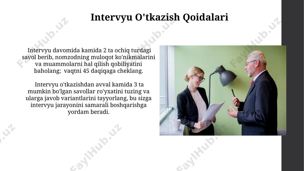 intervyu olish va intervyu berish qoidalari - Page 5