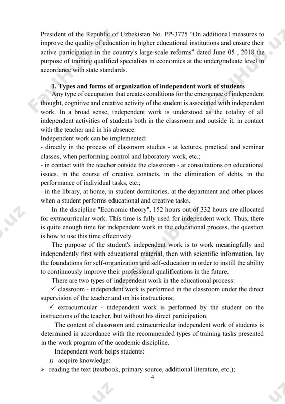g up tables to systematize educational material; · preparation of answers to control questions; · filling out a workbook; · analytical processing of the text; · preparation of multimedia presentations and reports for presentation at a seminar (conference, round table, etc.); · preparation of the abstract; · compiling a bibliography of used literary sources; · development of thematic crosswords and puzzles; · testing, etc.; 3) build skills: · solving situational problems and exercises according to the model; · performance of calculations (graphic and settlement works); · solution of professional cases and variable tasks; · preparation for examinations; · preparation for testing; · preparation for business games; · design and modeling of different types and components of professional activity; · experimental work; · analysis of professional skills using audio and video equipment, etc. independent work can be carried out individually or in groups of students, depending on the purpose, volume, specific …