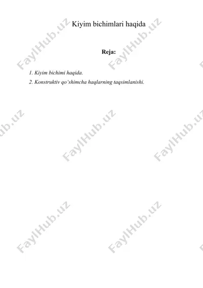 kiyim bichimlari haqida — DOC