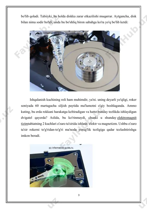 aerga yozish yoki o'qish kerakligini aniqlashga imkon beradi. shunga qaramay, sektorlar va treklar haqidagi barcha ma'lumotlar integral mikrosxemaning xotirasida joylashgan bo'lib, u qattiq diskning boshqa tarkibiy qismlaridan farqli o'laroq, ishning ichida emas, tashqarida va odatda pastki qismida joylashgan. diskning o'zi silliq va porloq, ammo bu faqat birinchi qarashda. yaqindan tekshirganda, sirt tuzilishi ancha murakkab. haqiqat shundaki, disk ferromagnit qatlam bilan qoplangan metall qotishmasidan qilingan. ushbu qatlam barcha ishlarni bajaradi. ferromagnit qatlam barcha ma'lumotlarni eslab qoladi, qanday qilib? juda onson. roker boshi plyonkada (ferromagnit qatlam) mikroskopik maydonni magnitlaydi, shunday xujayraning magnit momentini holatlardan birida o'rnatadi: o yoki 1. har bir shunday nol va bit bit deb ataladi. shunday qilib, qattiq diskka yozilgan har qanday ma'lumot, aslida, ma'lum bir ketma-ketlik va ma'lum miqdordagi nol va bittadir. masalan, fotosurat yaxshi sifat ushbu hujayralarning taxminan 29 millionini egallaydi va 12 xil sektorga tarqalgan. ha, bu juda ta'sirli, ammo aslida - juda ko'p sonli bitlar …