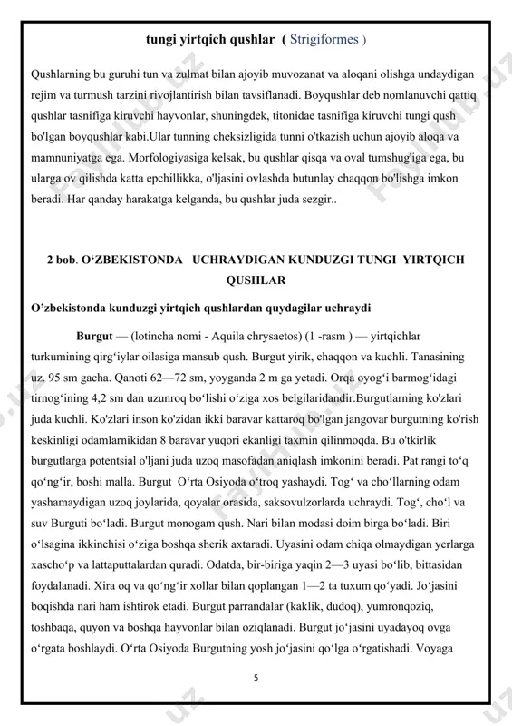 orfizm aniq koʻrinmaydi — (istisno tariqasida - f. p. madens noyob turosti) - ya'ni erkaklar va urgʻochilari bir xil ko'rinishda boʻladi.umumiy tana tuzilishi kuchli, faol yirtqich qushlarga xos — qattiq va konveks mushaklari bo'lgan keng ko'krak, o'tkir va keskin egilgan tirnoqlarga ega kuchli barmoqlar va qisqa, o'roqsimon egri tumshuģga ega. . qirg’iy ( 3 – rasm) kalta va keng qanotlar hamda uzun dumga ega uncha katta bo‘lmagan yirtqich qush, bu unga daraxtlar orasida harakatlanishga yordam beradi. moda qushlar nar qushlarga qaraganda 25 foizga uzunroq bo‘lishi mumkin. faol parvoz qiladi, qanotlarning tez-tez qoqishi sirg‘anib uchish bilan ketma-ket keladi. mayda lochinlardan farqli o‘laroq hech qachon havoda muallaq turmaydi.o‘zbekistonda uchraydigan qirg‘iy bir joyda yashaydi, shuningdek bahorgi va kuzgi ko‘chishlari odatiy hisoblanadi. yevropaning mo‘‘tadil va subtropik zonalarida keng tarqalgan. yevropaning sovuq hududlaridan qishlash uchun osiyo janubiga yoki janubi-sharqiga ko‘chadi, faqat ayrimlarigina afrika shimoliga qarab uchadi.qirg‘iy o‘rmon joylarda yashaydi, ammo odatda o‘rmon, ochiq joylarda uchadi. …