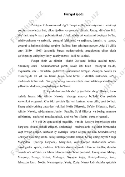 furqat ijodi — DOC