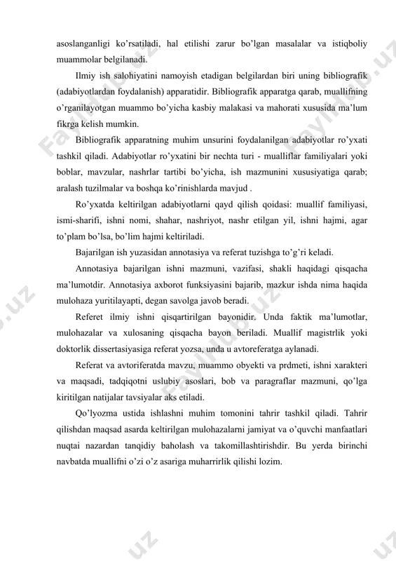 gistrlik akademik darajasini olish maqsadida bajariladi. dissertasiyaning ilmiy va amaliy darajasi ta’lim dasturiga to’liq javob berishi, ilm-fanning hozirgi zamon muammolarini yechishga, ilmiy-texnik taraqqiyot va ishlab chiqarish samaradorligini oshirishga xizmat qilishi kerak. bu dissertasion tadqiqot oldiga qo’yilgan asosiy vazifa va talabdir. dissertasiya mavzusi muassasaning ilmiy ishlar rejasiga kiritiladi, oliy ta’lim va ilmiy-tadqiqot muassasi ilmiy kengashi tomonidash tasdiqlananadi. dissertasiyani yozishda muallifdan mustaqil ilmiy izlanishlar olib borish, kasbiy masalakasini shakllantirish, ilmiy va kasbiy muammolarni hal qilishning qoida va usullarini bilish, olingan natijalarni amaliyotga tatbiq qila olishga doir ko’nikmalarga ega bo’lish talab etiladi. magistrlik dissertasiyasi oldiga qo’yilgan talabni muhim jihati ishni yozishdan maqsadda o’z ifodasini topadi. dissertasiyani tayyorlashdan maqsadmavzu bo’yicha magistrantning shaxsiy kuzatishlari, tajriba natijalari jamlangan ilmiy va amaliy ma’lumotlar va dalillarni to’plash, tartibga keltirish, muammo tahlili va qilingan ijodiy, hamda, ilmiy-uslubiy yechimni bayon qilish, tadqiqot natijalarini amaliyotga tatbiq qilish bo’yicha tavsiya va takliflar berishdan iboratdir. texnika sohasidagi muammolarga bag’ishlangan dissertasiyalar oldiga zamonaviy postnoklassik …