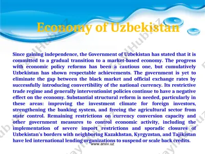 economy of uzbekistan — PPT
