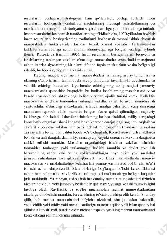 siyati ish haqini yakka tartibda yoki birgalikda ishlash bilan bog'lash bo'lishi mumkin. shunisi e'tiborga loyiqki, mehnatni muhofaza qilishning uchta maqsadidan biri xmt/jsst mehnatni muhofaza qilish bo'yicha qo'shma qo'mitasi tomonidan "mehnat tashkilotlari va mehnat madaniyatini ishda sog'liq va xavfsizlikni qo'llab-quvvatlaydigan yo'nalishda rivojlantirish va shu bilan birga, mehnatni muhofaza qilish va shu bilan birga, mehnatni muhofaza qilish va sog'liqni saqlashni rivojlantirishga yordam beradi" deb belgilangan. ijobiy ijtimoiy muhit va uzluksiz ishlash va korxonalar samaradorligini oshirishi mumkin...” (xmt 1995b). bu "xavfsizlik madaniyatini" rivojlantirish sifatida tanilgan. xavfsizlik samaradorligini boshqarish dasturi misolida mehnat xavfsizligi va sog'lig'i kontekstida inson resurslarini boshqarishning ba'zi nazariyalari tasvirlangan. reber, uollin va duxon (1993) ta'riflaganidek, bu yondashuv baxtsiz hodisalar tufayli yo'qotilgan vaqtni qisqartirishda katta muvaffaqiyatlarga erishdi. u xavfsiz va xavfli xatti-harakatlarni aniqlashga, xodimlarni xavfsiz xatti-harakatlarni tan olishni o'rgatishga va maqsadlarni belgilash va fikr-mulohazalar bilan xavfsizlik qoidalariga rioya qilishga undashga tayanadi. dastur asosan xodimlarga videotasvirlar yoki jonli modellar orqali xavfsiz, to'g'ri usullarni …
