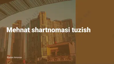 mehnat shartnomasi tuzish — PPTX
