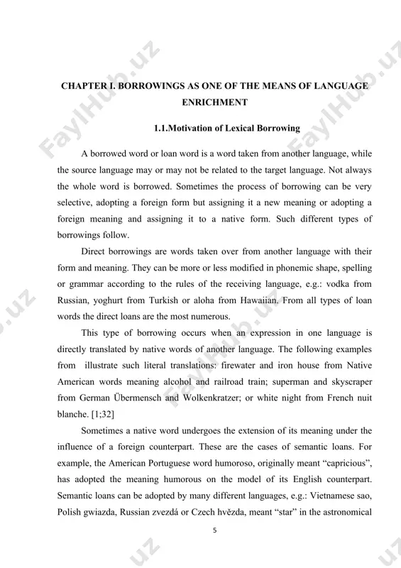semantic change. contemporary english has a number of foreign words in different stages of assimilation. the degree of domestication depends on the length of time the words has been used, from what group of languages the word was borrowed and if it was borrowed orally or in written form. borrowings are divided into three main types: [3;32] 1. fully assimilated words – words fully adapted to the phonetic, grammatical and the lexical system of the new language, e.g.: cup, street, wall, wine (latin); gate, husband, window (scandinavian); chair, face, finish, table (french). 2. partially assimilated words – there is only partial adaptation to the new language system. these borrowings are subdivided into following groups: a) loanwords not assimilated semantically (as they denote objects and notions peculiar to the country from which they come): sheikh, sombrero, maharaja. b) loanwords not assimilated grammatically (nouns borrowed from latin retain their plural forms): bacillus …