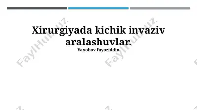 kichik invaziv aralashuvlar xizmati — PPTX