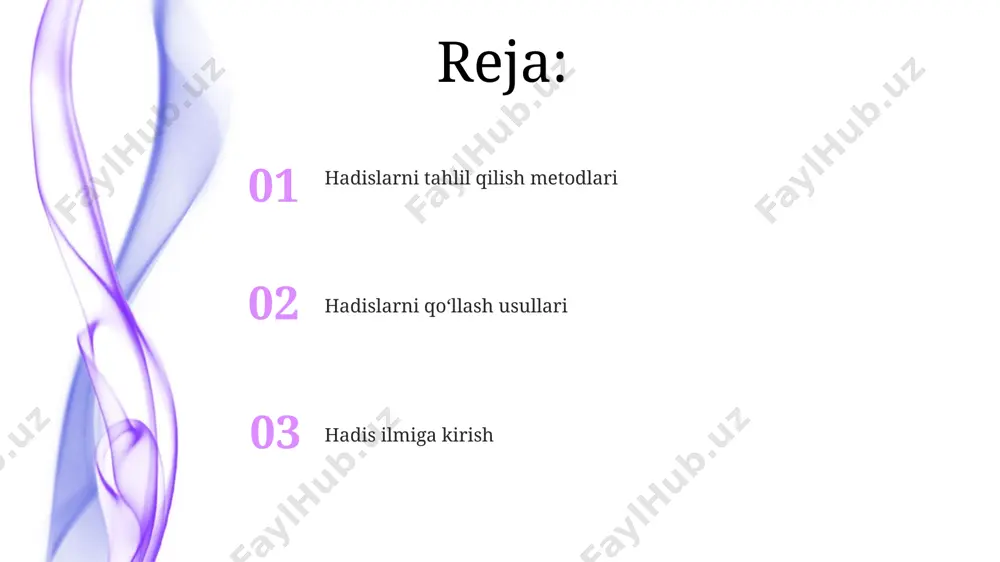 ни кўрсатади. hadis ilmining metodologiyasi hadis ilmining metodologiyasida, 200 dan ortiq turli rivoyat uslublarini tahlil qilish va ularning ishonchliligiga baho berish usullari mavjud. hadisshunoslikda, 3 asosiy maktab (malikiy, shafiiy, hanbaliylar)ning har biri o'zining hadislarni tanlash va talqin qilish metodologiyasini ishlab chiqdi. hadis rivoyat zanjiri (isnod) ҳадис ривоят занжири (иснад)даги ровийларнинг сони 10 дан 70 гача етиши мумкин бўлиб, бу бухоро каби марказлардаги ҳадис йиғиш ишларининг кенг кўламли эканлигини кўрсатади. иснаддаги ровийларнинг исмлари, нисбалари ва яшаган даврларини аниқлаш орқали ҳадиснинг саҳиҳлигини текширишга 100 дан ортиқ мухталиф усуллар мавжуд бўлиб, уларнинг аксарияти бағдод ва дамашқ шаҳарларида ишлаб чиқилган. dastlabki hadis toʻplamlari madina, makka va damashq kabi muhim islom markazlaridan yigʻilgan hadislar dastlabki toʻplamlarni shakllantirishda muhim rol oʻynagan va bu shaharlarda yashagan rivoyatchilarning ishtiroki katta boʻlgan. dastlabki hadis toʻplamlarining koʻpchiligi, masalan, sahiha buxoriy va sahiha muslim kabi asarlar 9-asrda bagʻdod va kufada yozilgan boʻlib, ularning tarkibida 7000 dan ortiq hadis mavjud edi. hadislarni …