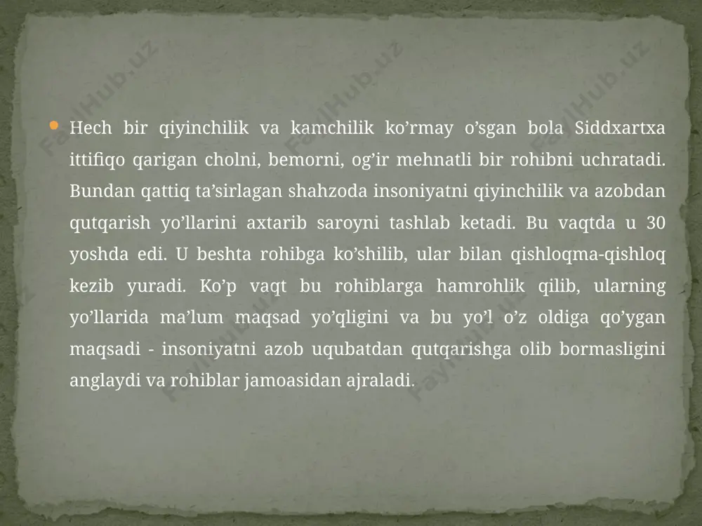 yo’lini tutadi. foydalanilgan adabiyotlar islom maʼrifati. “toshkent islom universiteti”. toshkent, 2005, 6-7 betlar. 2 islom maʼrifati. “toshkent islom universiteti”. toshkent, 2005, 6-7 betlar. 3qarang. imomnazarov m., eshmuhamedova m. milliy maʼnaviyatimiz asoslari. toshkent, “toshkent islom universiteti”, 2001, 134-135-betlar. 4 аl-buxoriy. hadis (“аl-jomiʼ as-sahih”).3-jild. toshkent, 1995, 421-bet. image3.png image4.png image5.png image6.png image7.png image8.png image9.png image10.png image11.png