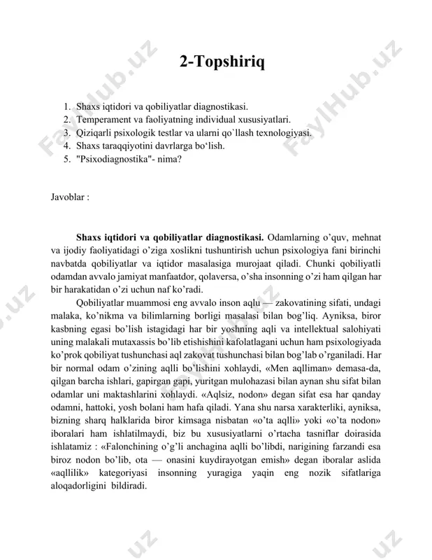 iga yaqin eng nozik sifatlariga aloqadorligini bildiradi. ilm — fandagi an’analar shundayki, aql va idrok masalasi, odamning intellektiga bog’liq sifatlar juda ko’plab tadqiqotlar ob’ekti bo’lgan. olimlar qobiliyatlarning rivojlanish mehanizmlari, ularning psixologik tarkibi va tizimini aniqlashga, ishonchli metodikalar yaratib, har bir kishining aqli sifatiga aloqador bo’lgan ko’rsatgichni ulchashga o’ringanlar. ko’pchilik olimlar odam intellektida uning verbal (ya’ni so’zlarda ifodalanadigan), mikdoriy (sonlarda ifodalanadigan), fazoviy ko’rsatgichlarni aniqlab, ularga yana mantiq, xotira va hayol jarayonlari bilan bog’liq jihatlarni ham kushganlar. ch. spirmen faktorial analiz metodi yordamida yuqorida sanab utilgan ko’rsatgichlar o’rtasida bog’liqlik borligini isbot qilib, aqlning hakikatan ham murakkab tuzilmaga ega bo’lgan psixik xususiyat ekanligini ko’rsatdi. boshqa bir olim dj. gilford esa aqlni bir qator aqliy operastiyalar (analiz, sintez, taqqoslash, mavhumlashtirish, umumlashtirish, sistemaga solish, klassifikastiya qilish) natijasida namoyon bo’ladigan xususiyat sifatida o’rganishni taqlif etgan. bu olimlar aql so’zidan ko’ra intellekt so’zini ko’prok ishlatib, bu so’zning o’ziga xos talkini borligiga e’tiborni qaratganlar. chunki ularning fikricha, intellektual …