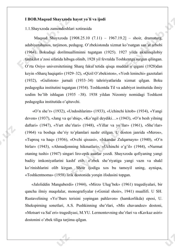 ozarbayjonning ganja viloyatiga qarashli oqtosh shahrida tug‘ildi. otasi maʼsumbek elu-yurtda katta obro‘ga ega shifokor edi.u sanʼat va adabiyotni sevar, tarix va falsafaga qiziqardi, oqtosh ziyolilar bilan turli masalalarda suhbatlashardi. yosh maqsud nizomiy va firdavsiy, navoiy va fuzuliy, pushkin va shekspir kabi buyuklar nomini ilk dafʼa ana shu suhbatlarning birida eshitadi va bu muhit unga adabiyotga bo‘lgan qiziqishini uyg‘otadi.maqsud shayxzoda oqtoshda ibtidoiy maktabni bitirgach, 1921-yili boku dorilmualliminiga o‘qishga kiradi va uni tugatgach dog‘istonning darband, bo‘ynoq shaharlarida muallimlik qilgan. u 1926-yili adhem fayziy tashkilotiga aʼzo etilgan “milliy firqa” tashkilotiga aʼzo bo‘lib, musovotchilar harakatida faol qatnashgani uchun 1928-yili hibsga olinib, toshkentga surgun qilingan. umrining oxiriga qadar shu yerda yashab, ijod qilgan. albatta, sho‘ro hukumati shayxzodani o‘zbekistonda ham taʼqiblar va tahqirlardan benasib qoldirgani yo‘q. muhimi shundaki, shayxzoda “toleʼ doim erkalamaganiga” qaramay, umrining oxiriga qadar o‘zbek xalqining sadoqatli farzandi sifatida faoliyat ko‘rsatdi va o‘zbekiston uning ikkinchi vatani bo‘lib qoldi.shayxzoda toshkentga kelgach, avval narimonov nomidagi texnikumda …