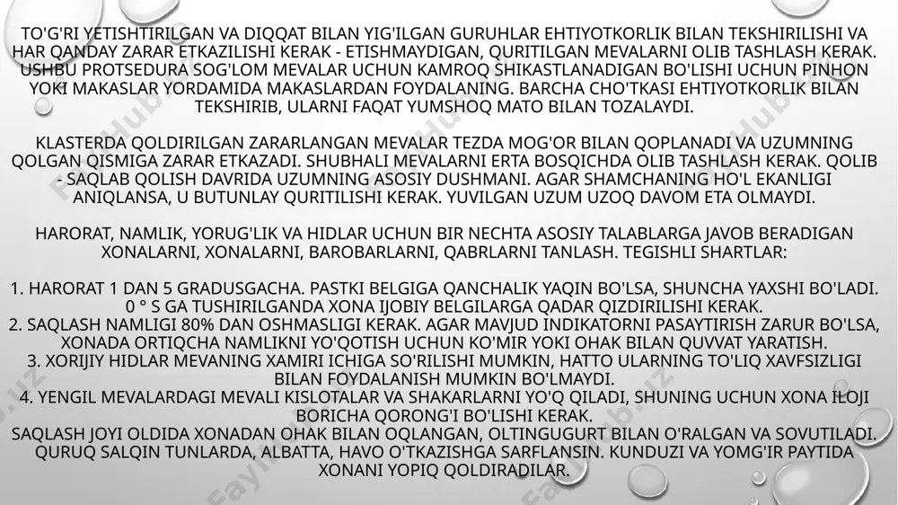 uy sharoitida meva va uzumlarni saqlash - Page 5