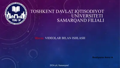 videolar bilan ishlash — PPTX