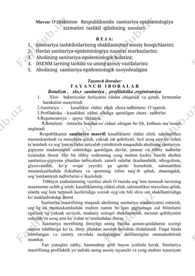 sanitariya epidemiologiya xizmati — DOCX