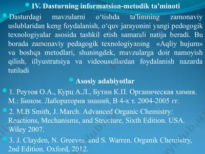 dasturning informatsion-metodik ta'minoti — PPT