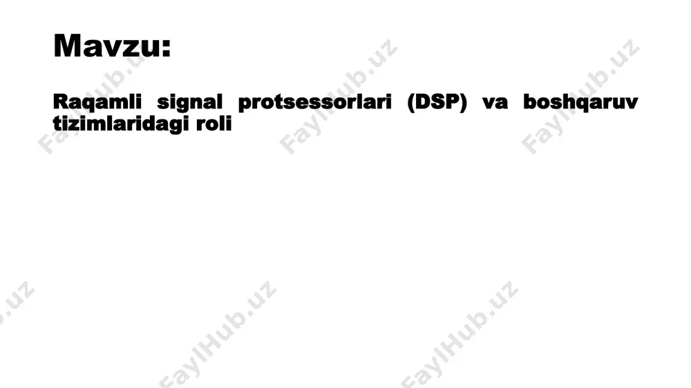 signal protsessorlari (dsp) va boshqaruv tizimlari - Page 2