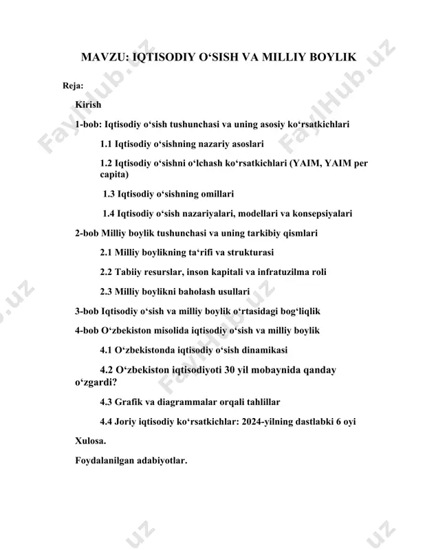 qotlari natijasida turli iqtisodiy o'sish modellarining yaratilishiga olib keldi. bu modellar o‘z mazmuniga ko‘ra bir-birlaridan farqlansada, ularning asosida ikkita nazariya-makroiqtisodiy muvozanatning keynscha (neokeynscha) nazariyasi hamda ishlab chiqarishning klassik (neoklassik) nazariyasi yotadi. iqtisodiy o‘sislini tahlil qilishda neoklassik nazariya namoyondalari quyidagi noto‘g‘ri nazariy shartlarga asoslanadilar: 1. mahsulotning qiymati barcha ishlab chiqarish omillari tomonidan yaratiladi; 2. ishlab chiqarish omillarining har biri o'zining keyingi qo'shilgan mahsulotiga tegishli ravishda mahsulot qiymatini yaratishga hissasini qo'shadi. shunga ko‘ra, bunga javoban barcha keyingi qo'shilgan mahsulotga teng keluvchi daromad ham oladi; 3. mahsulot ishlab chiqarish va buning uchun zarur bo’lgan resurslar o'rtasida miqdoriy bog’liqlik mavjud; 4. ishlab chiqarish omillarining erkin tarzda amal qilishi hamda ular o‘rtasida o‘zaro bir-birining o‘mini bosish imkoniyati mavjud. neoklassik model ko‘p omilli hisoblanib, amerikalik iqtisodchi p.duglas va matematik ch.kobb yaratgan ishlab chiqarish funksiyasi asos qilib olingan. kobb-duglas modeli orqali ishlab chiqarish hajmining o‘sishida ishlab chiqarish turli omillarining ulushini aniqlashga harakat qilinib, u quyidagicha ifodalanadi: bu …
